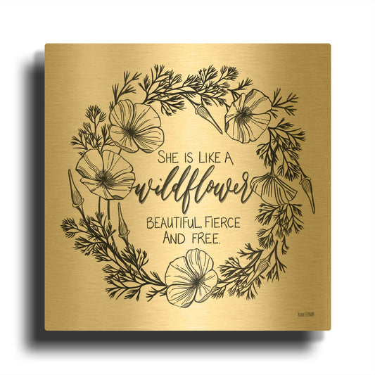 'She is Like a Wildflower' By House Fenway Gold Metal Wall Art