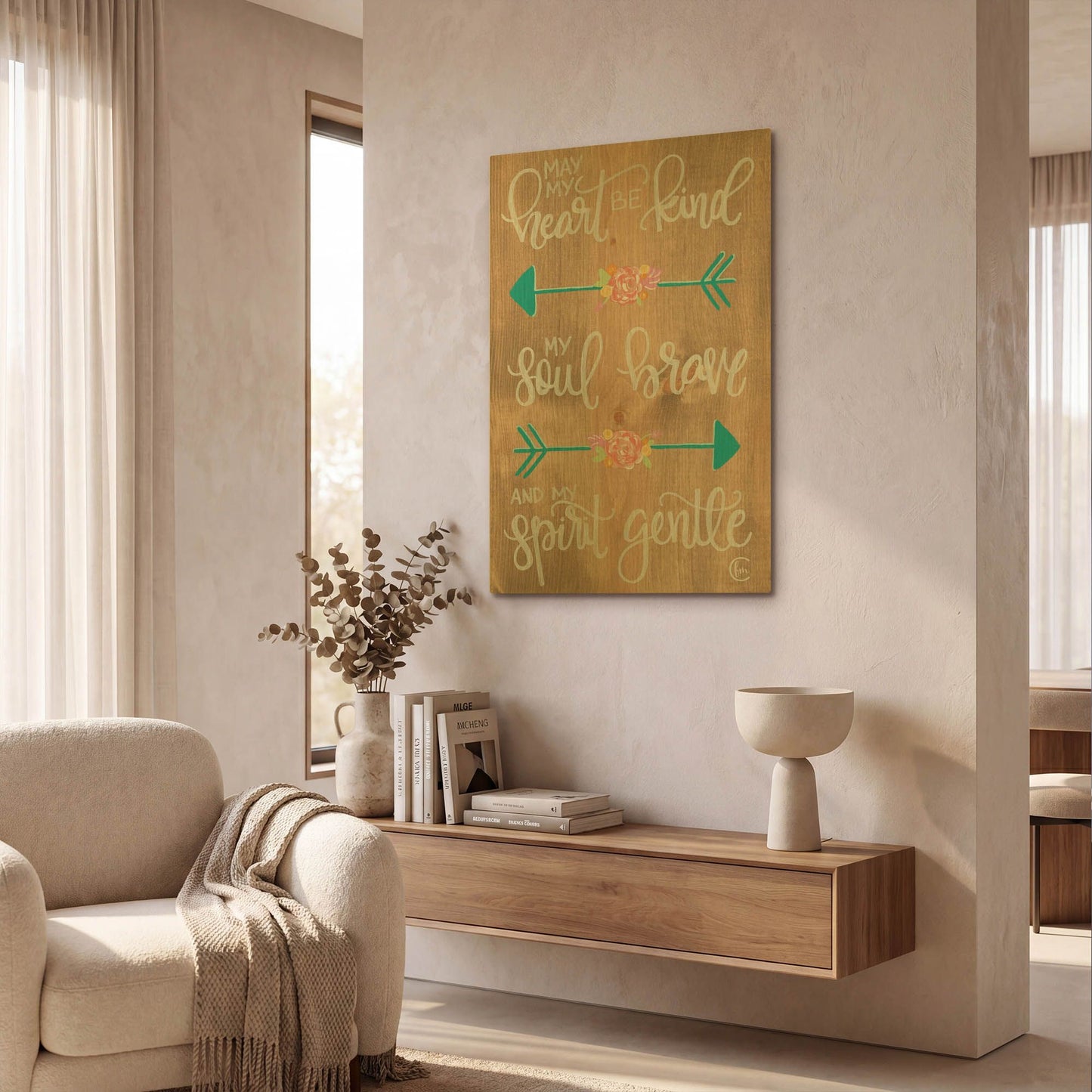 'Gentle Spirit Arrows' By Fearfully Made Gold Metal Wall Art
