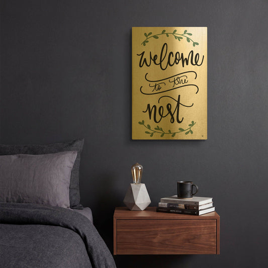 'Welcome to the Nest' By Fearfully Made Gold Metal Wall Art