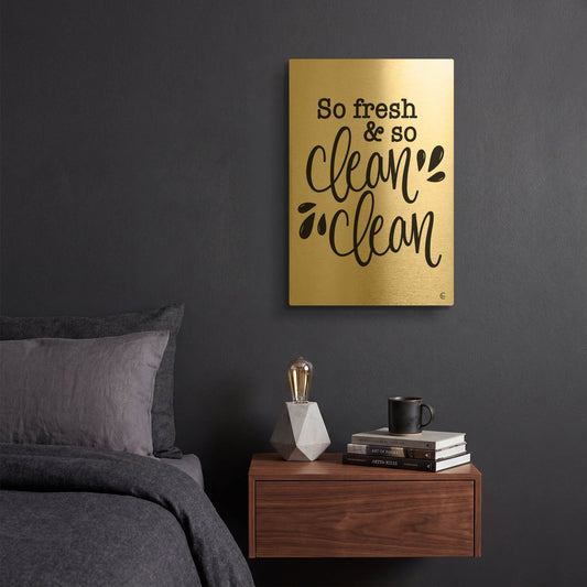 'So Clean Clean' By Fearfully Made Gold Metal Wall Art