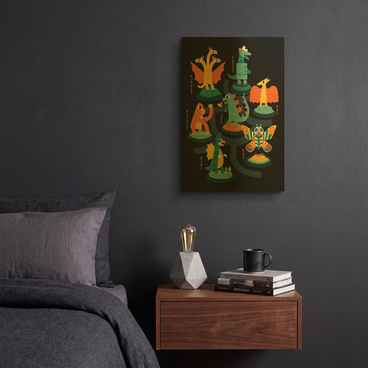 'Tokyo Zoo' By Michael Buxton Gold Metal Wall Art