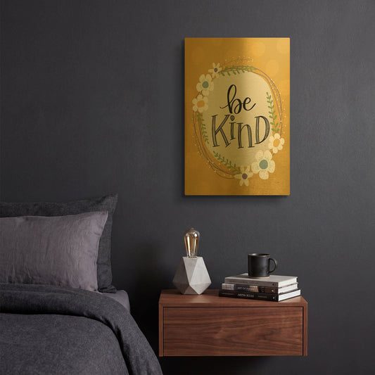 'Be Kind' By Lisa Larson Gold Metal Wall Art