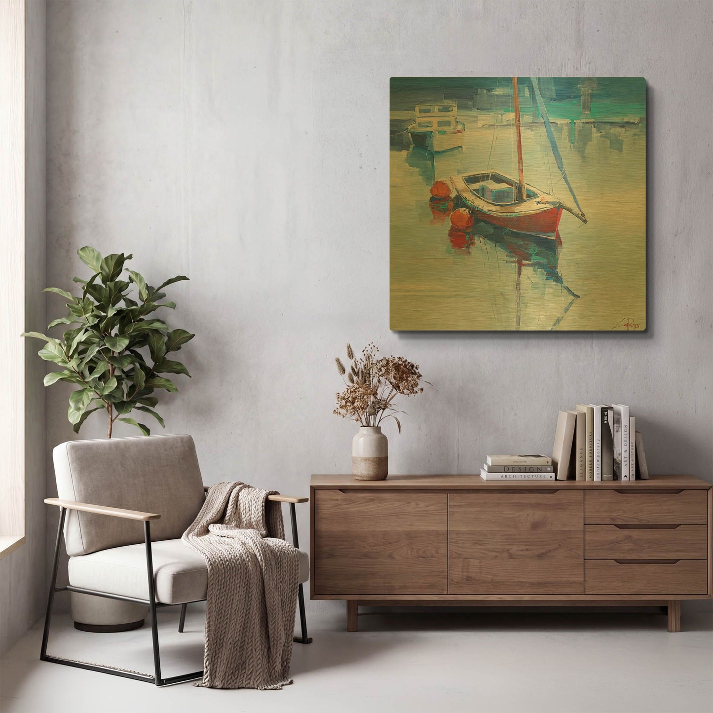 'On the Creek' By Craig Trewin Penny Gold Metal Wall Art