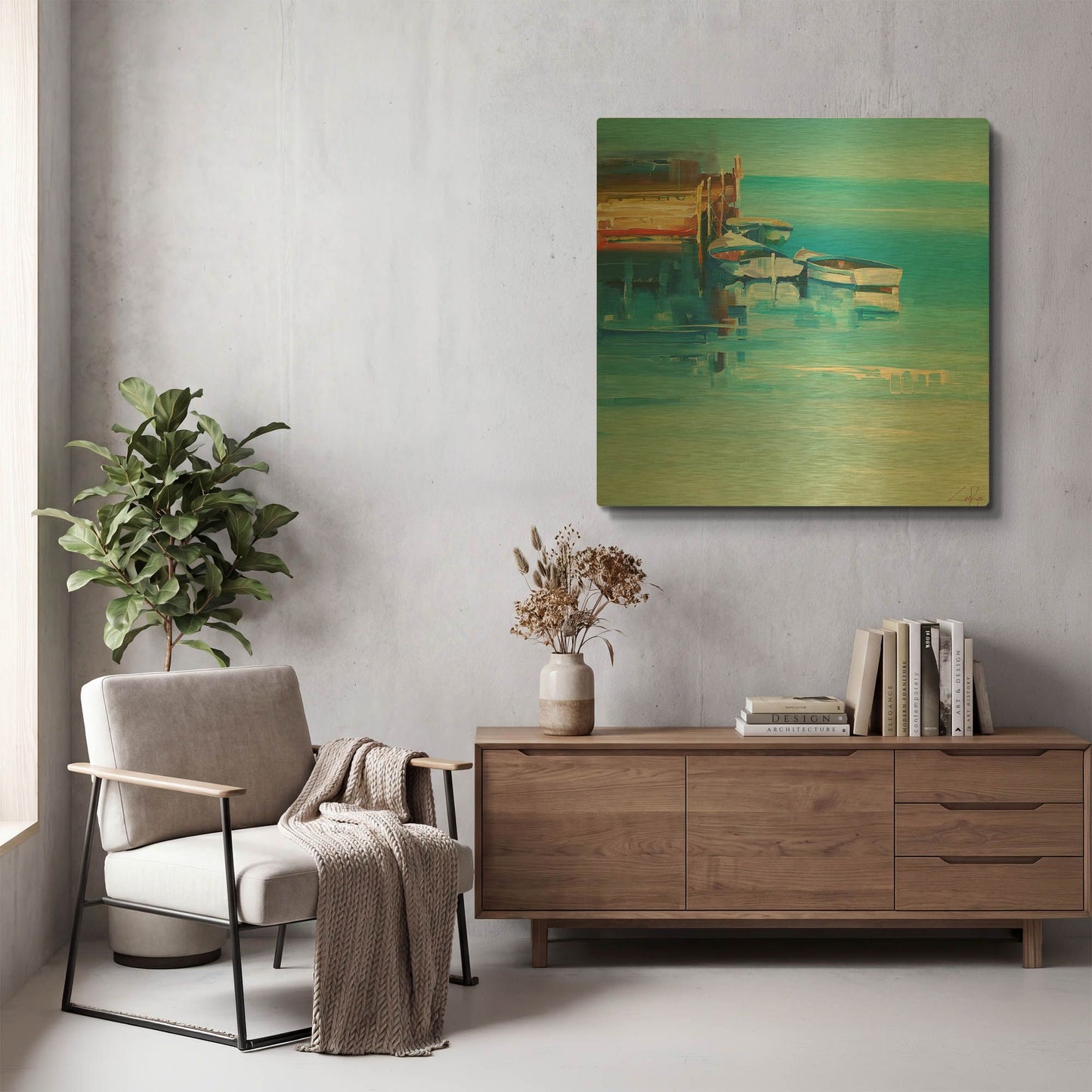'Port Fairy Moorings' By Craig Trewin Penny Gold Metal Wall Art