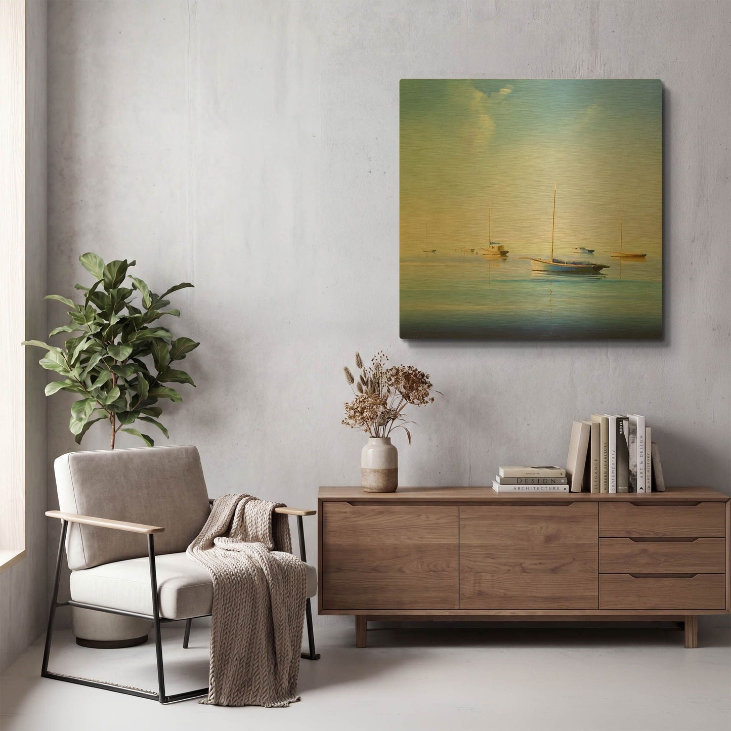 'Blue Couta 2' By Craig Trewin Penny Gold Metal Wall Art
