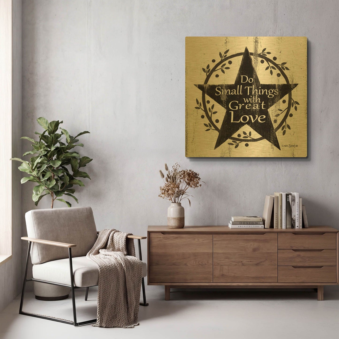 'Do Small Things with Great Love' By Linda Spivey Gold Metal Wall Art
