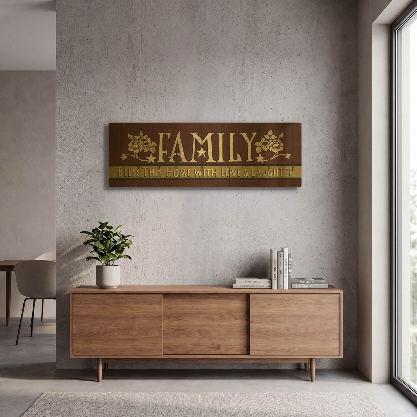 'Family Blessing' By Linda Spivey Gold Metal Wall Art