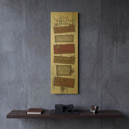 'Bless Our Home' By Linda Spivey Gold Metal Wall Art