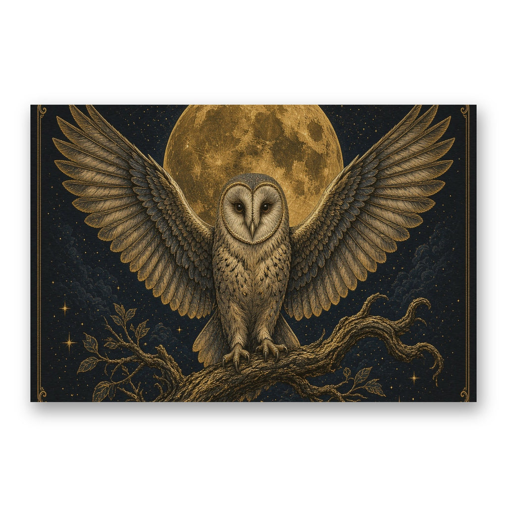 'Owl Moon' Halloween Gold Metal Wall Art