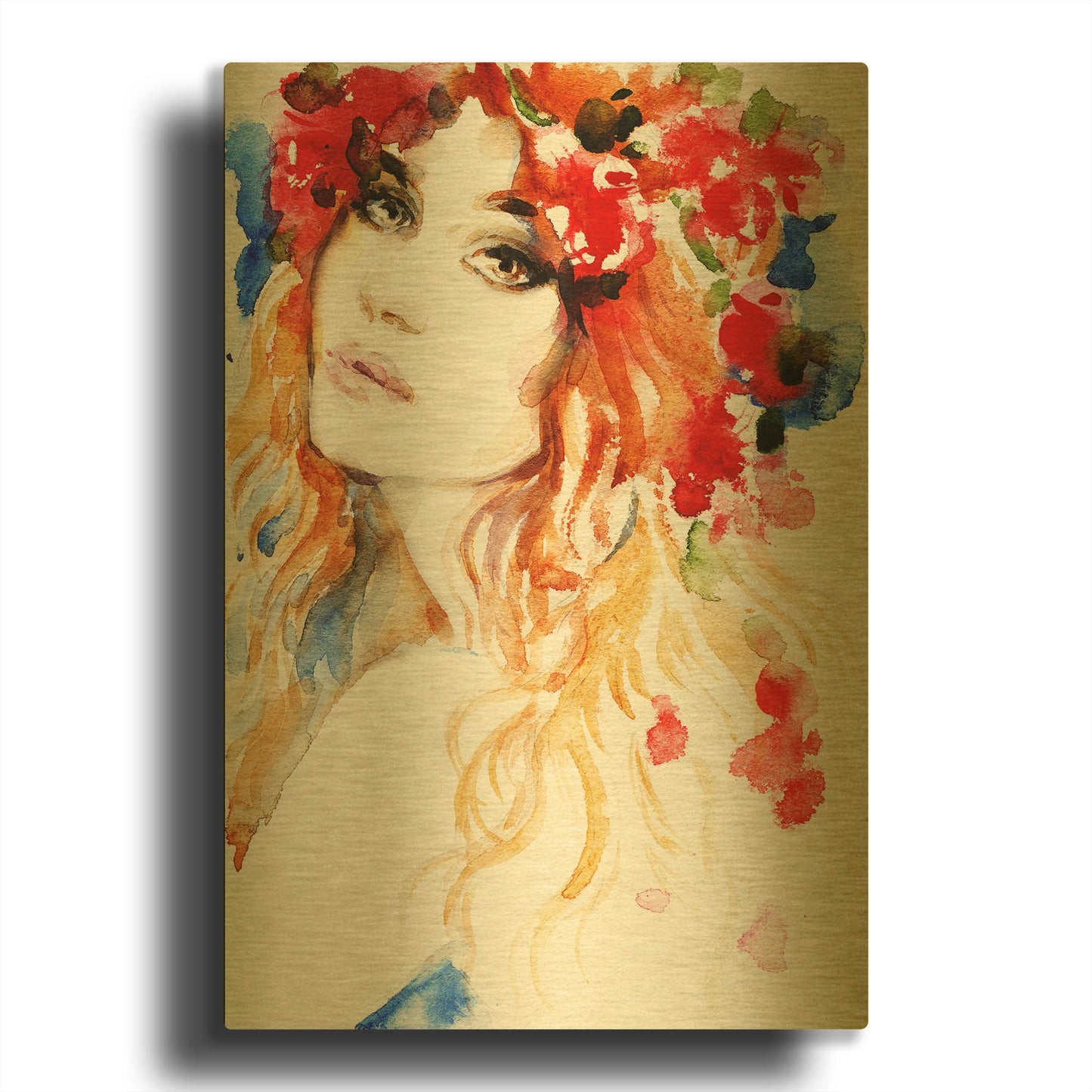 'Spring Love' By Anna Ismagilova Gold Metal Wall Art
