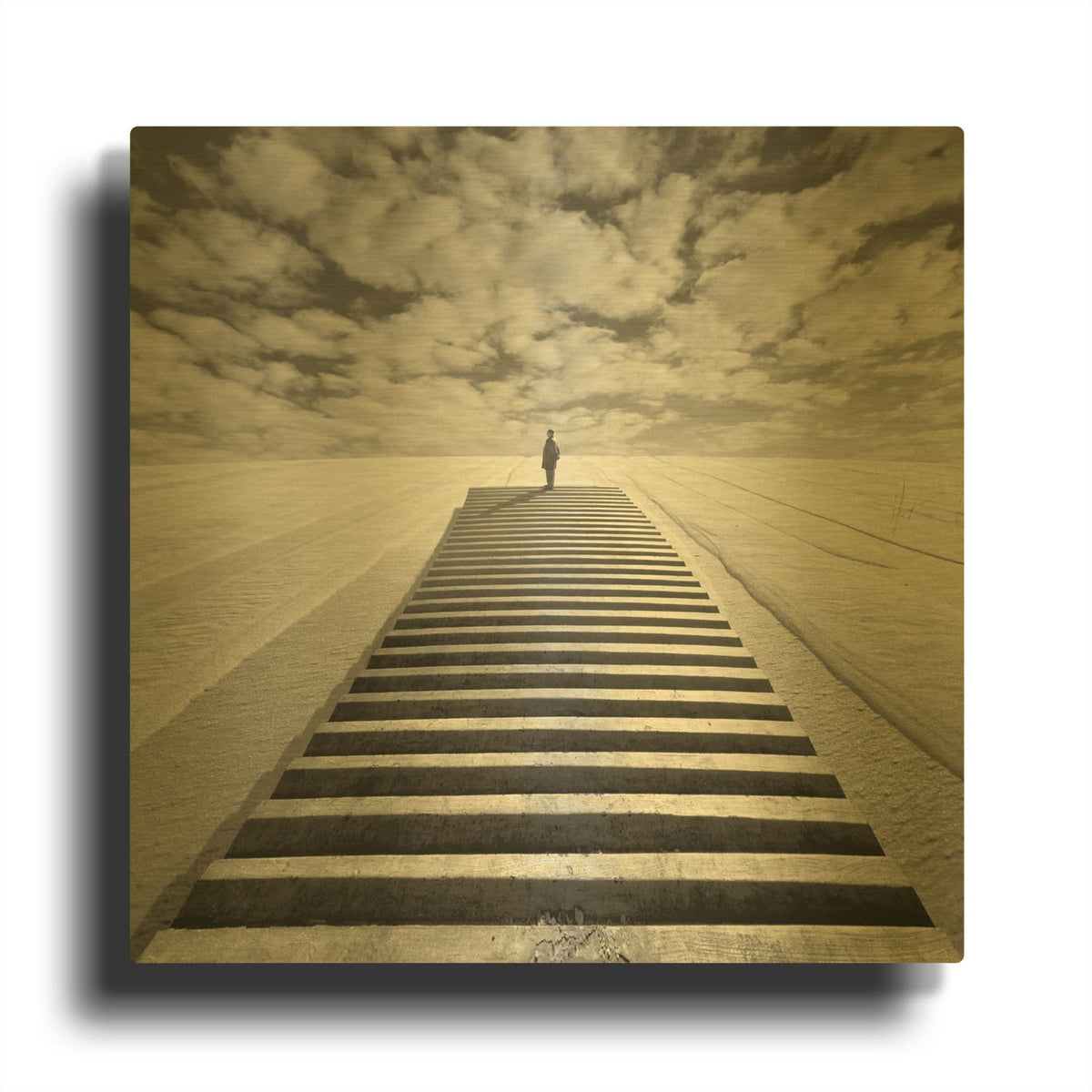 'The Observer' By Dariusz Klimczak Gold Metal Wall Art