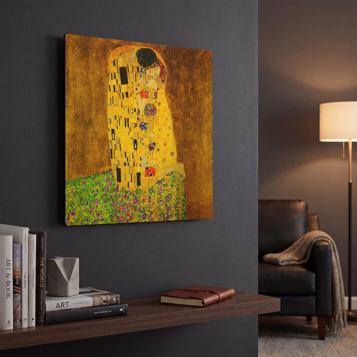 'The Kiss' By gustav klimt Gold Metal Wall Art