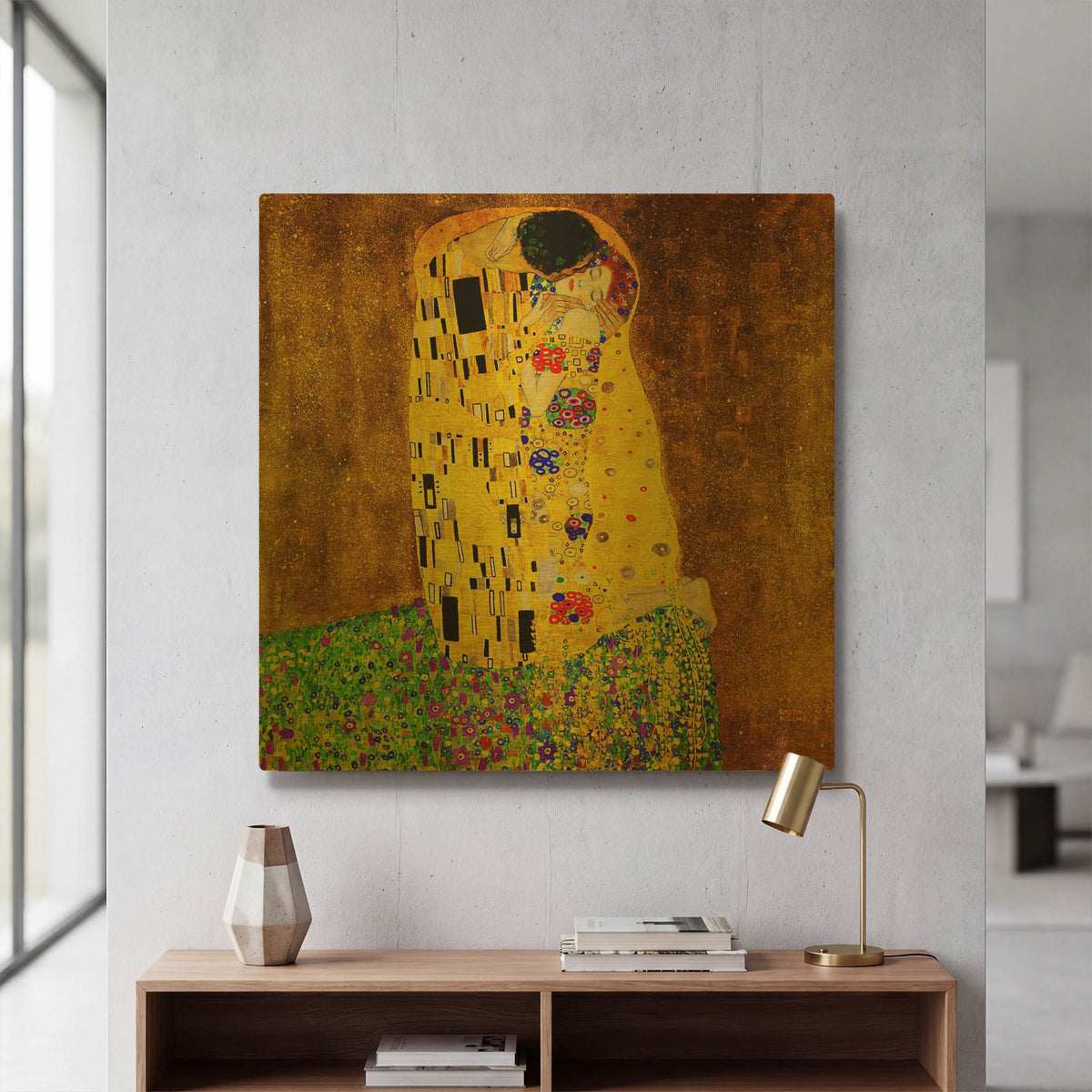 'The Kiss' By gustav klimt Gold Metal Wall Art
