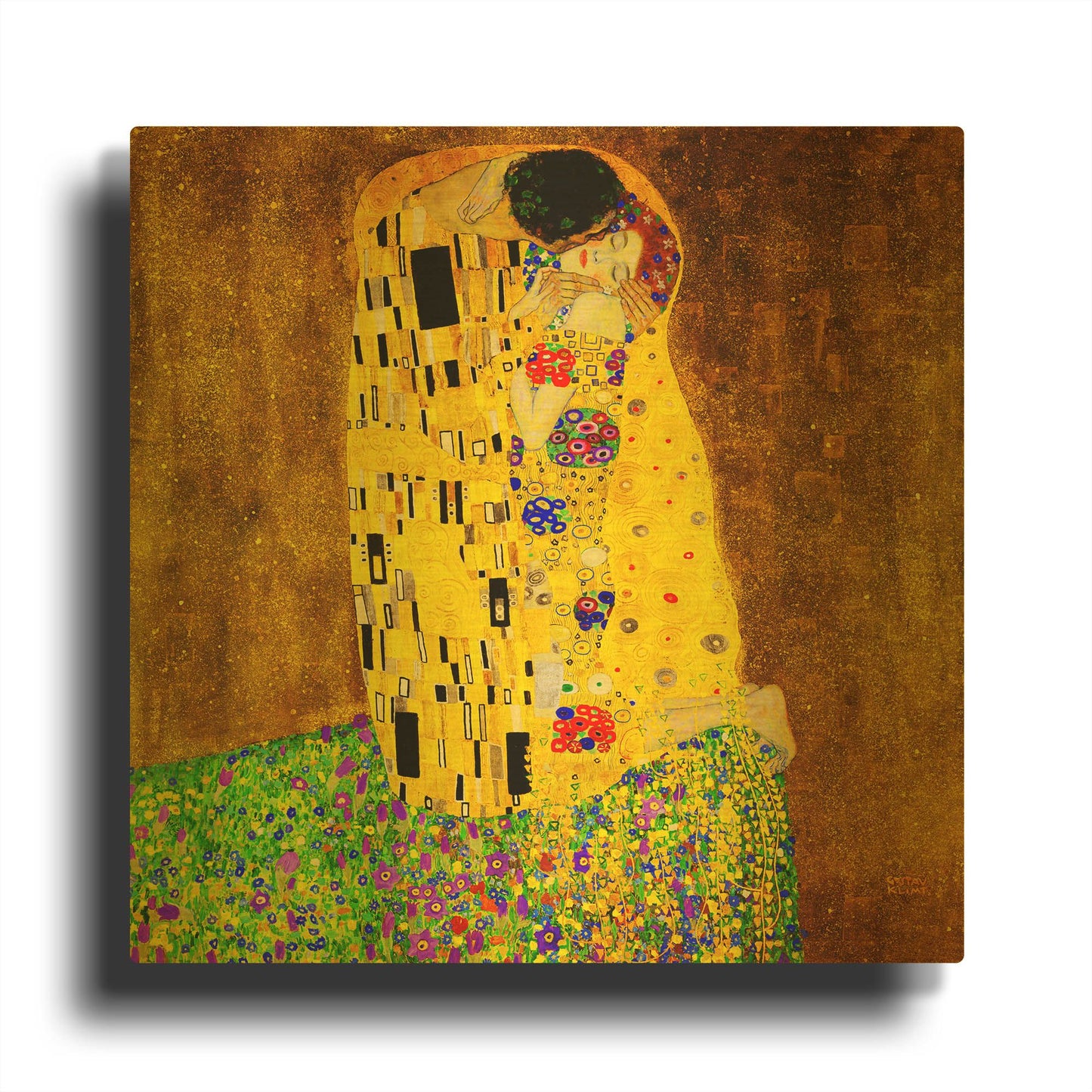 'The Kiss' By gustav klimt Gold Metal Wall Art