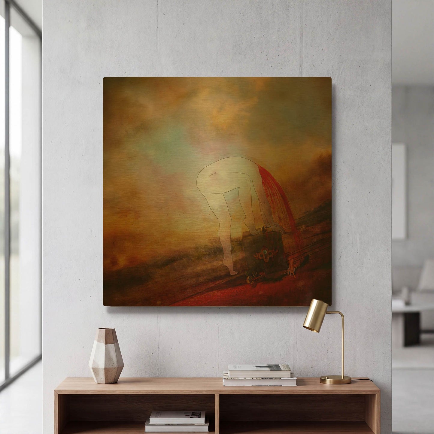 'Caer' By Mario Sanchez Nevado Gold Metal Wall Art
