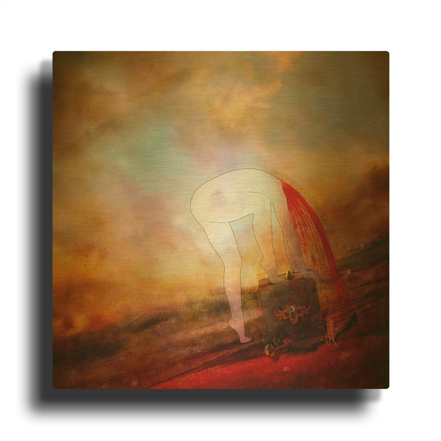 'Caer' By Mario Sanchez Nevado Gold Metal Wall Art