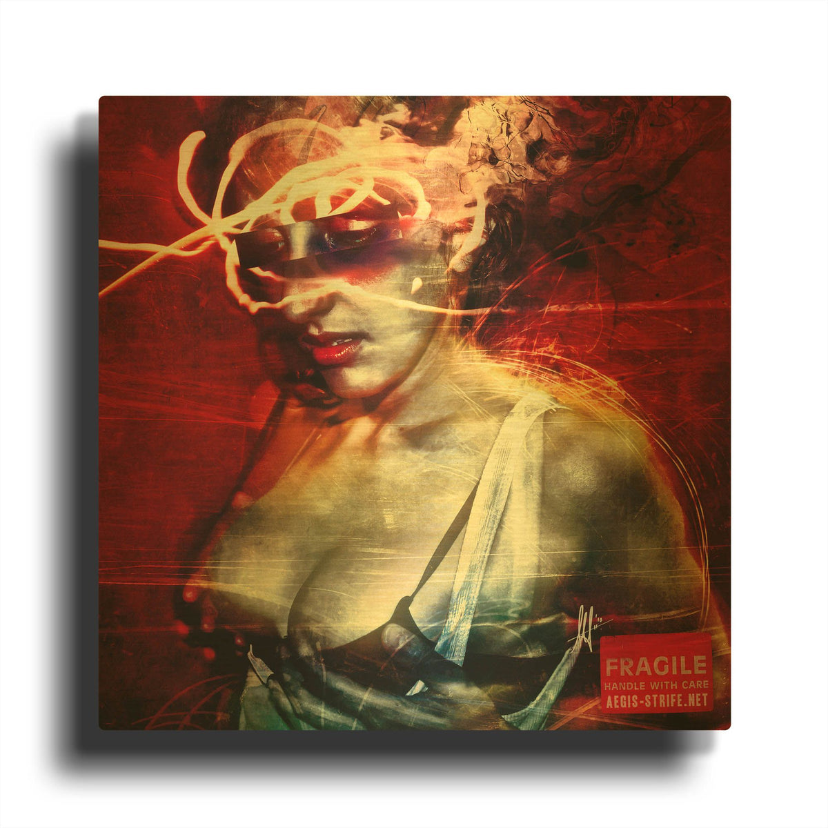 'Dare' By Mario Sanchez Nevado Gold Metal Wall Art
