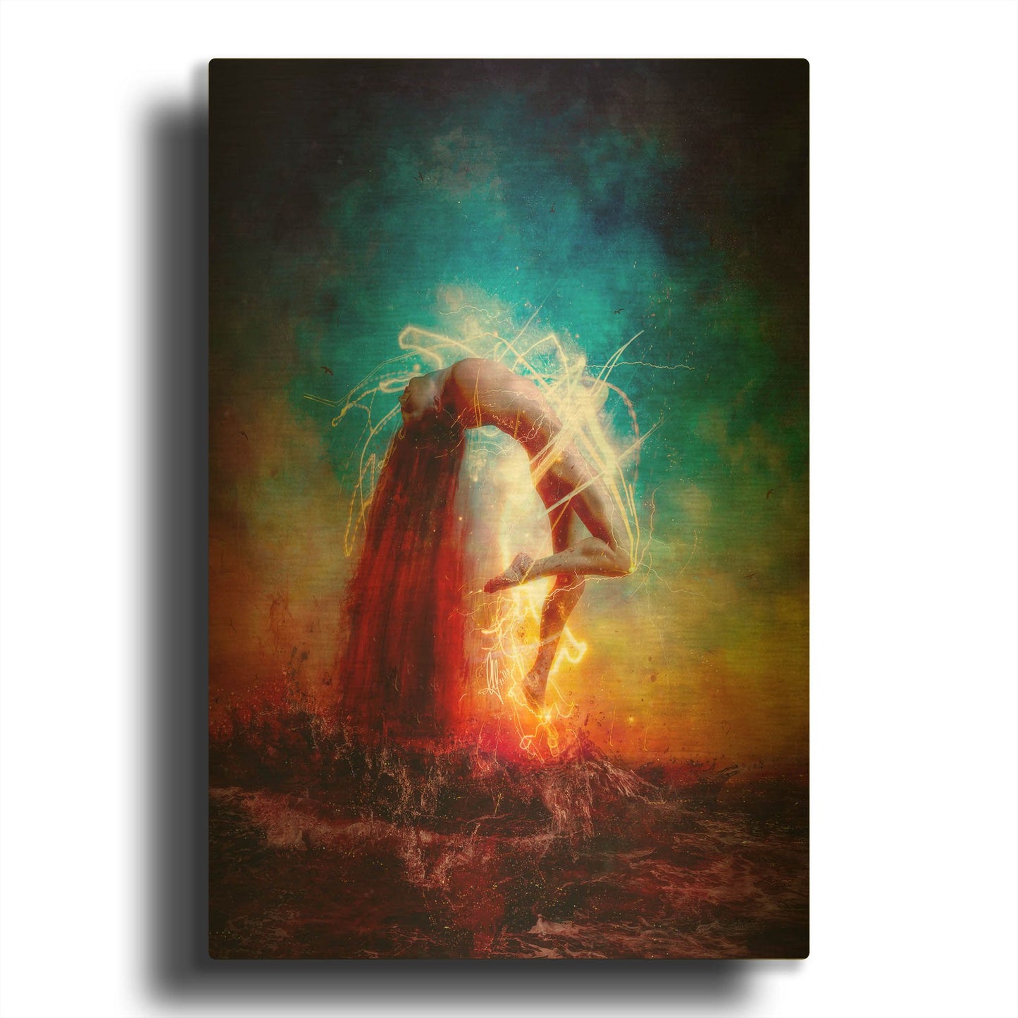 'Electricity' By Mario Sanchez Nevado Gold Metal Wall Art