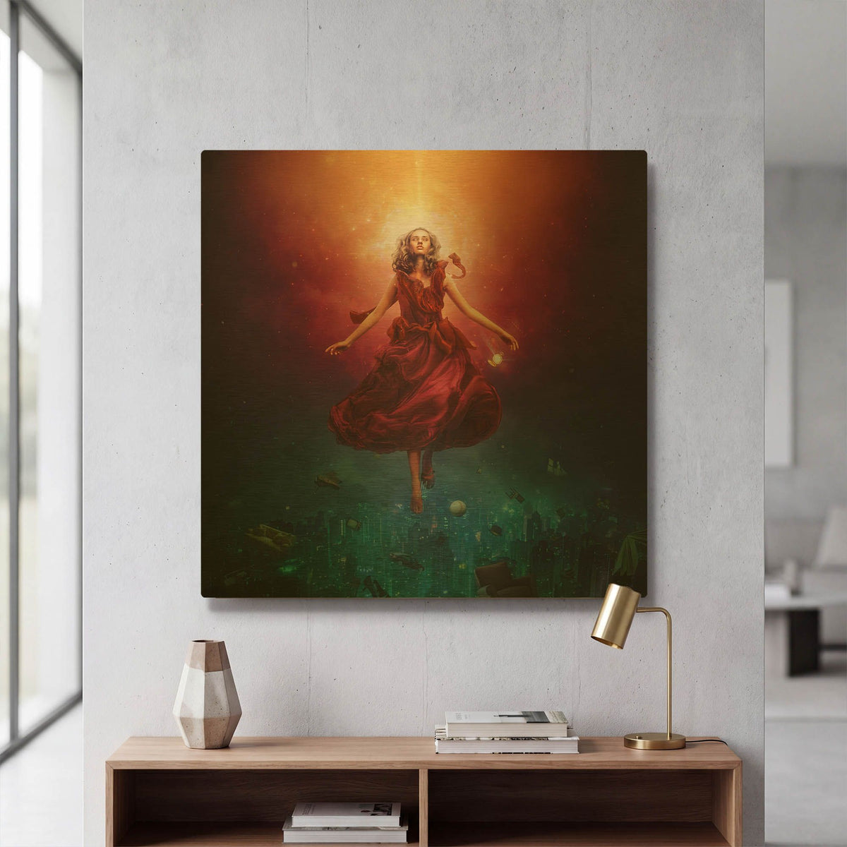'Elevate' By Mario Sanchez Nevado Gold Metal Wall Art