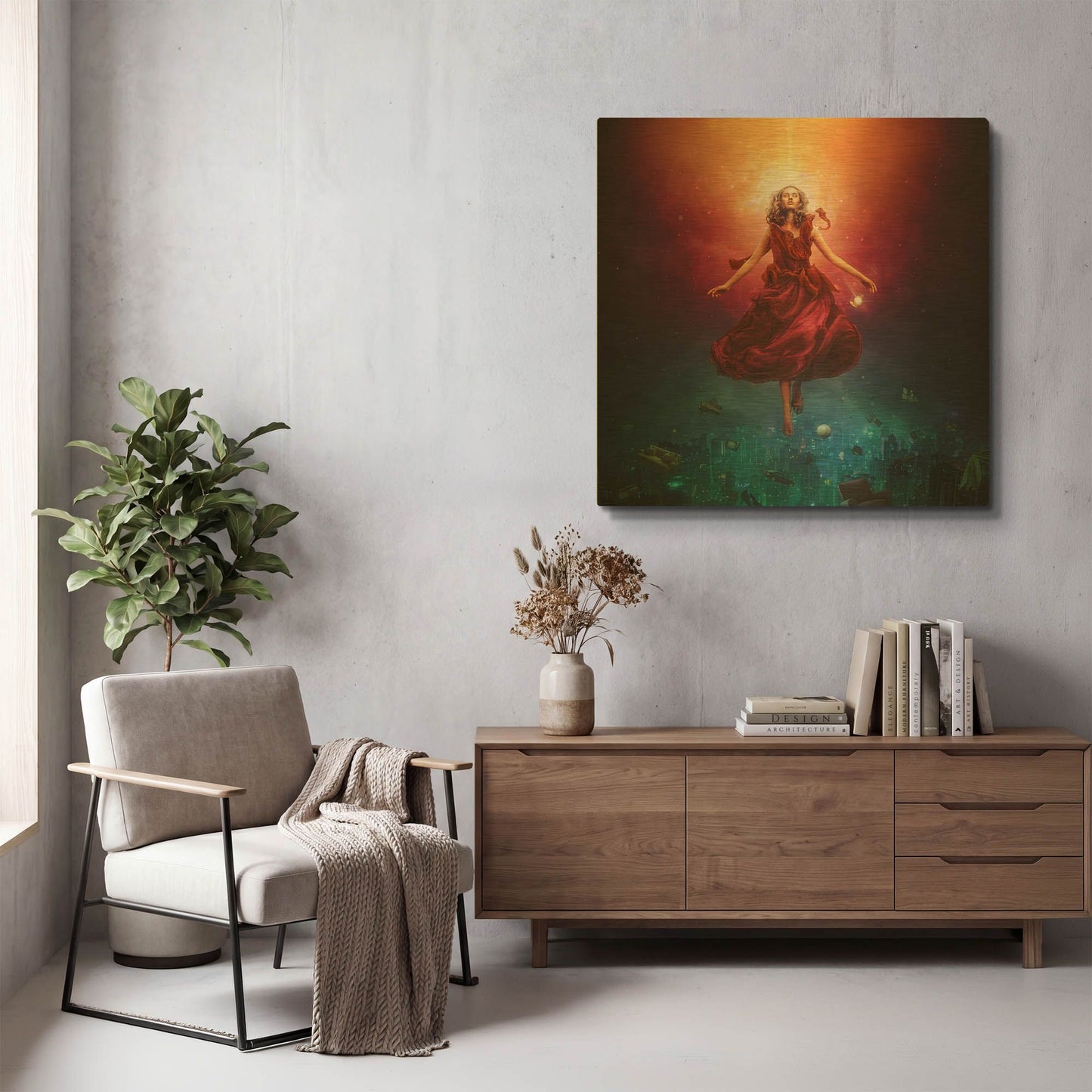 'Elevate' By Mario Sanchez Nevado Gold Metal Wall Art