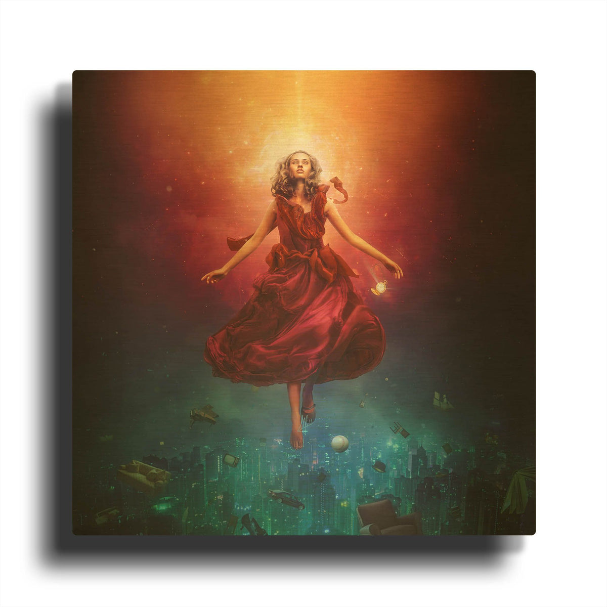 'Elevate' By Mario Sanchez Nevado Gold Metal Wall Art