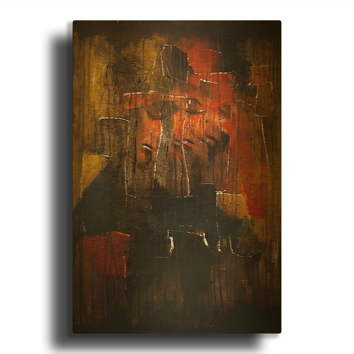 'Test for Deconstruction IV' By Mario Sanchez Nevado Gold Metal Wall Art