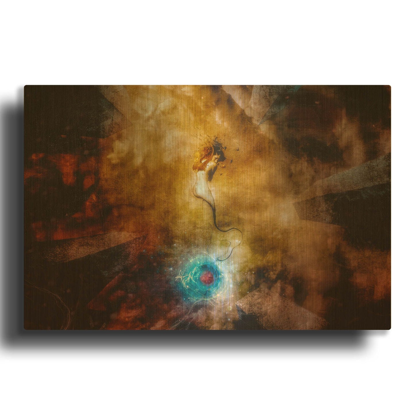 'The Sufferer' By Mario Sanchez Nevado Gold Metal Wall Art
