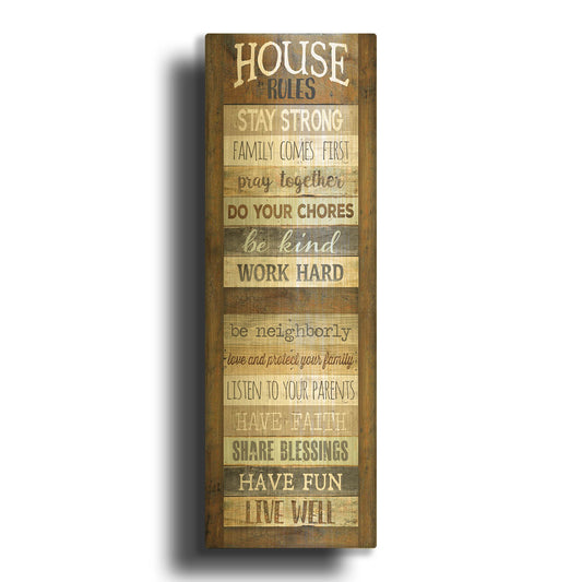 'House Rules' By Marla Rae Gold Metal Wall Art