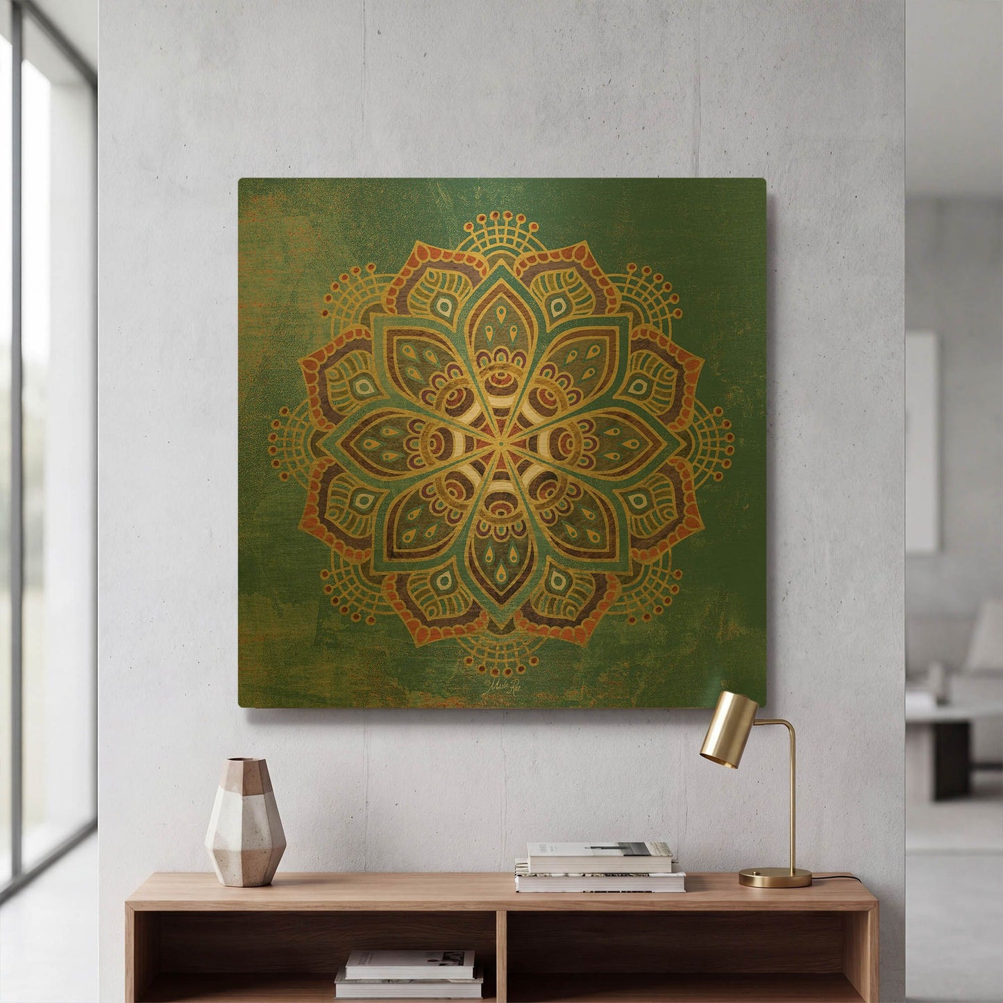'Boho Medallion I' By Marla Rae Gold Metal Wall Art