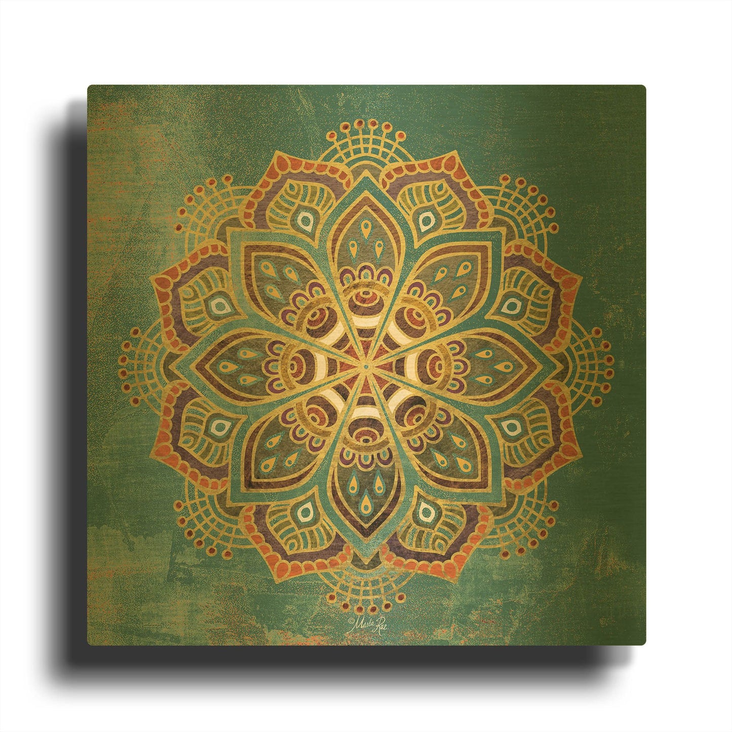 'Boho Medallion I' By Marla Rae Gold Metal Wall Art