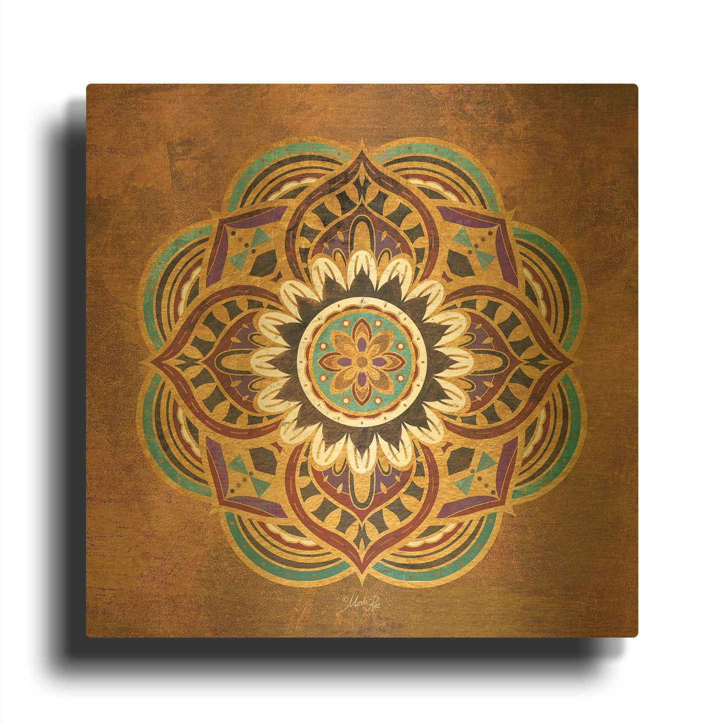 'Boho Medallion II' By Marla Rae Gold Metal Wall Art