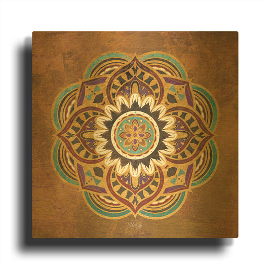 'Boho Medallion II' By Marla Rae Gold Metal Wall Art