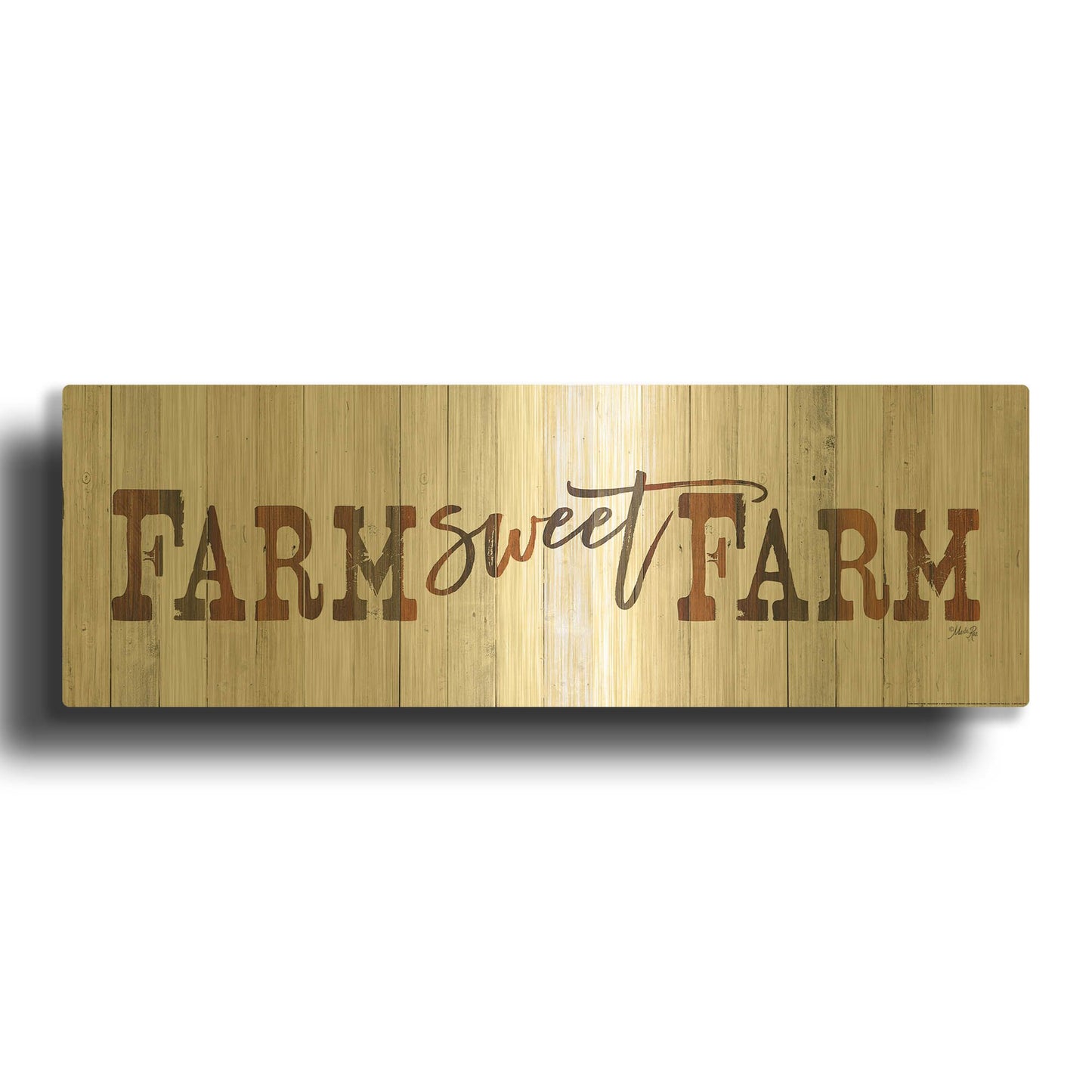 'Farm Sweet Farm' By Marla Rae Gold Metal Wall Art