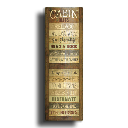 'Cabin Rules' By Marla Rae Gold Metal Wall Art