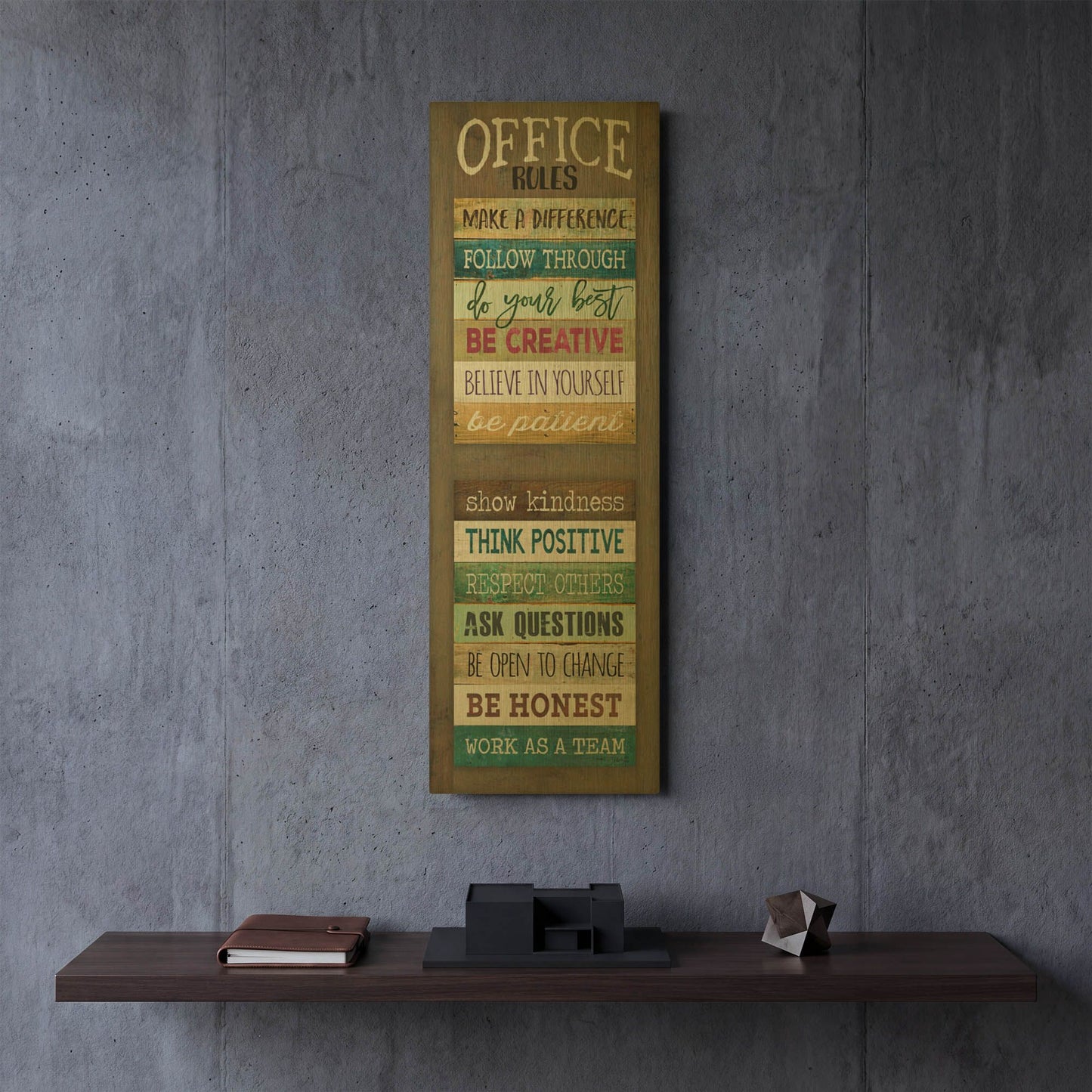 'Office Rules' By Marla Rae Gold Metal Wall Art