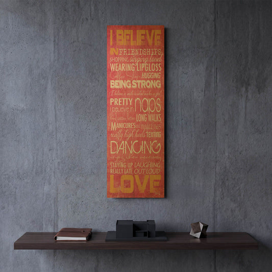'I Believe in Love' By Marla Rae Gold Metal Wall Art