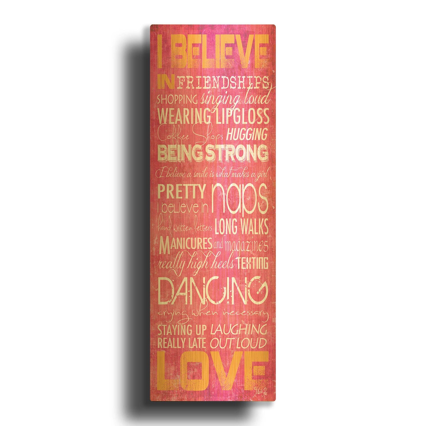 'I Believe in Love' By Marla Rae Gold Metal Wall Art