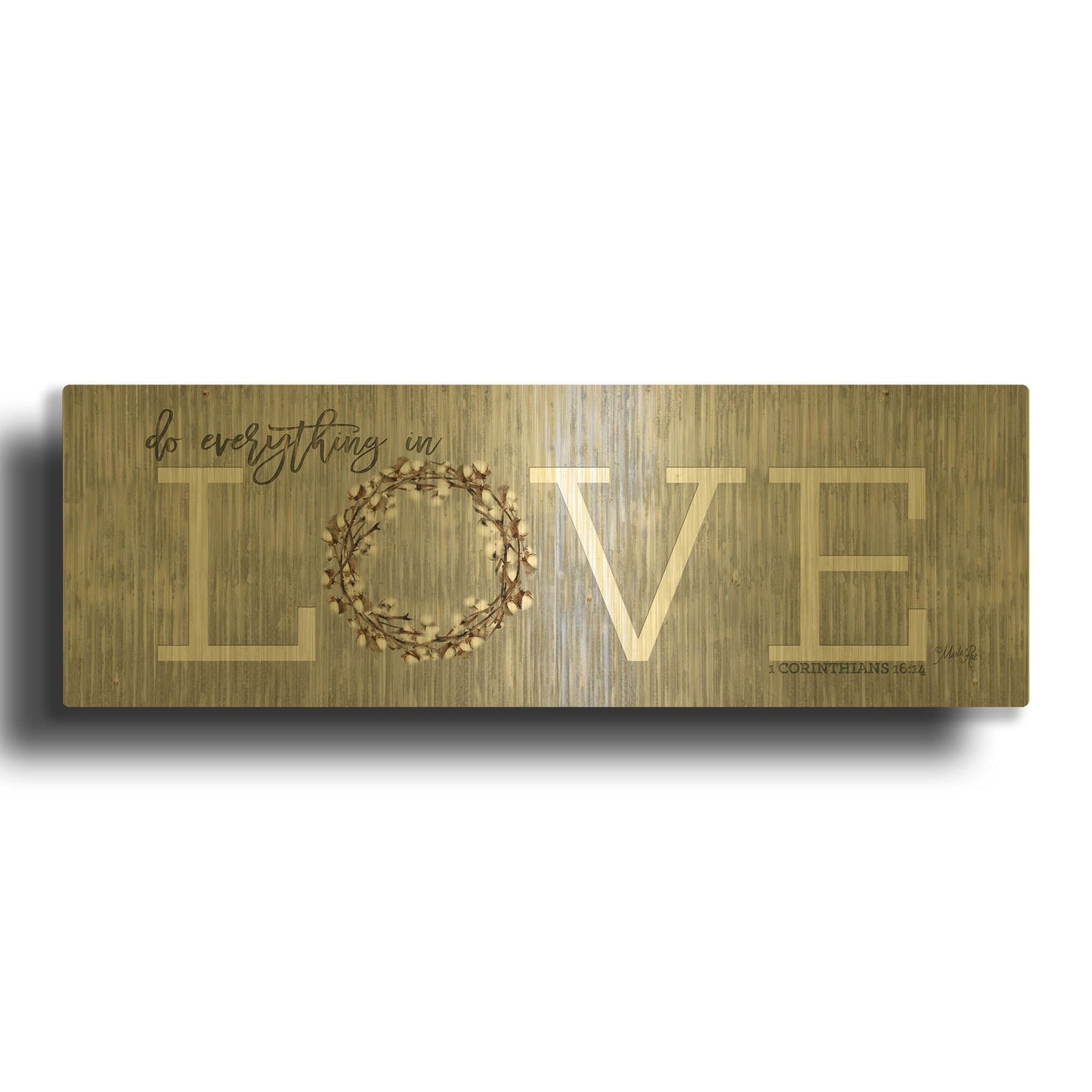 'Love - Do Everything in Love' By Marla Rae Gold Metal Wall Art