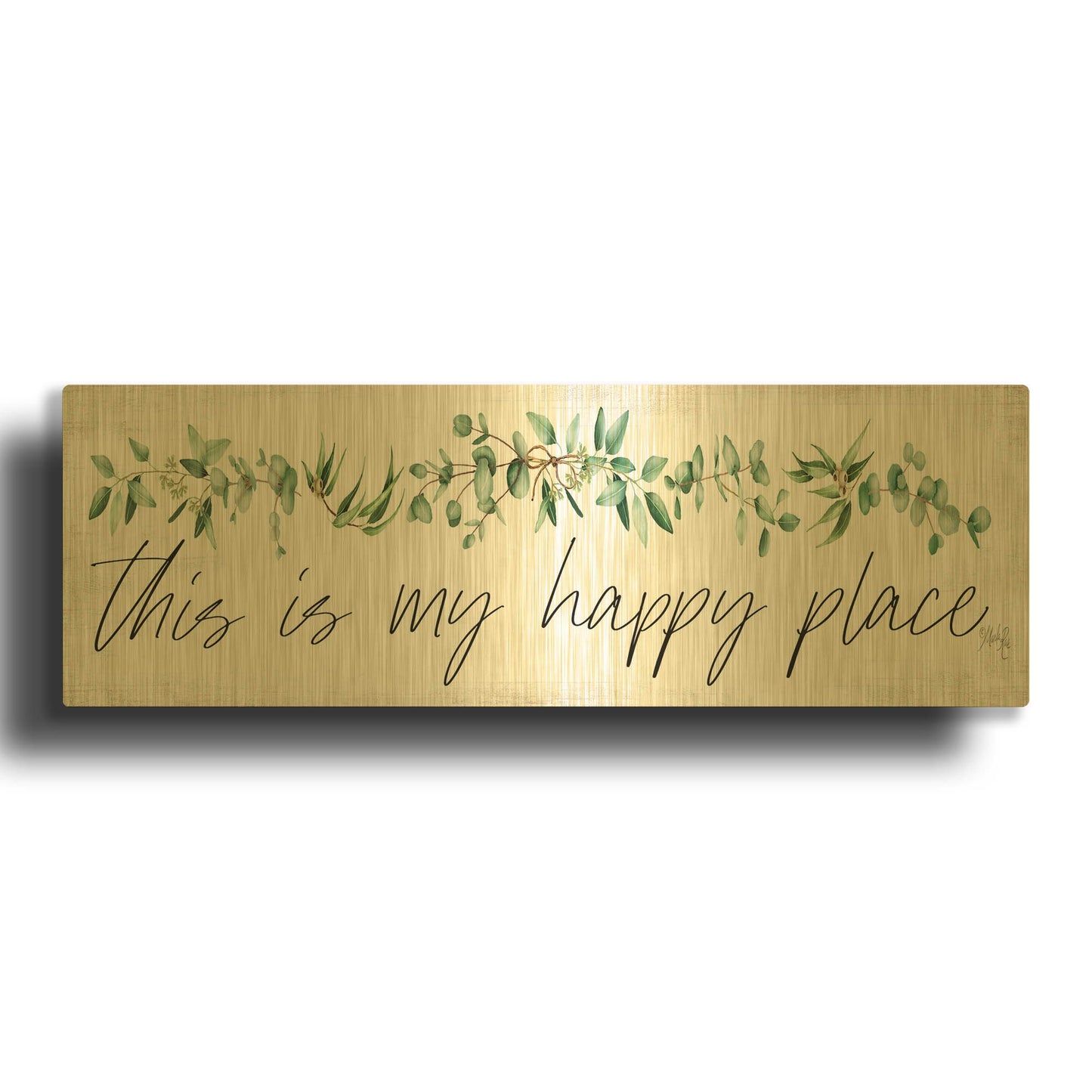 'This is My Happy Place' By Marla Rae Gold Metal Wall Art
