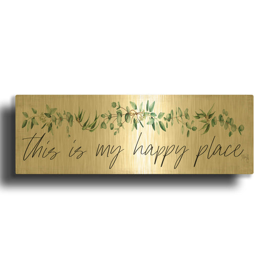 'This is My Happy Place' By Marla Rae Gold Metal Wall Art