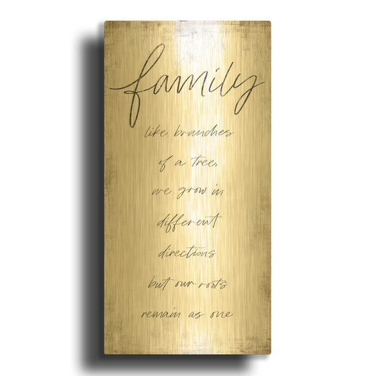 'Family - Like Branches of a Tree' By Marla Rae Gold Metal Wall Art