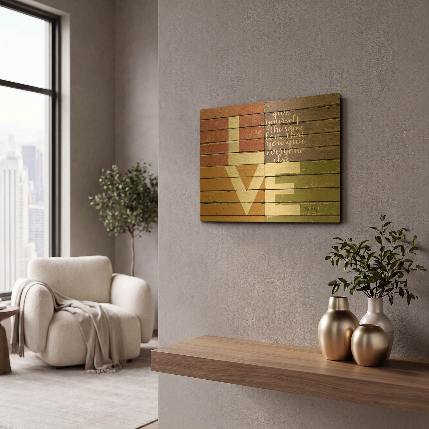 'Give Yourself the Same Love' By Marla Rae Gold Metal Wall Art