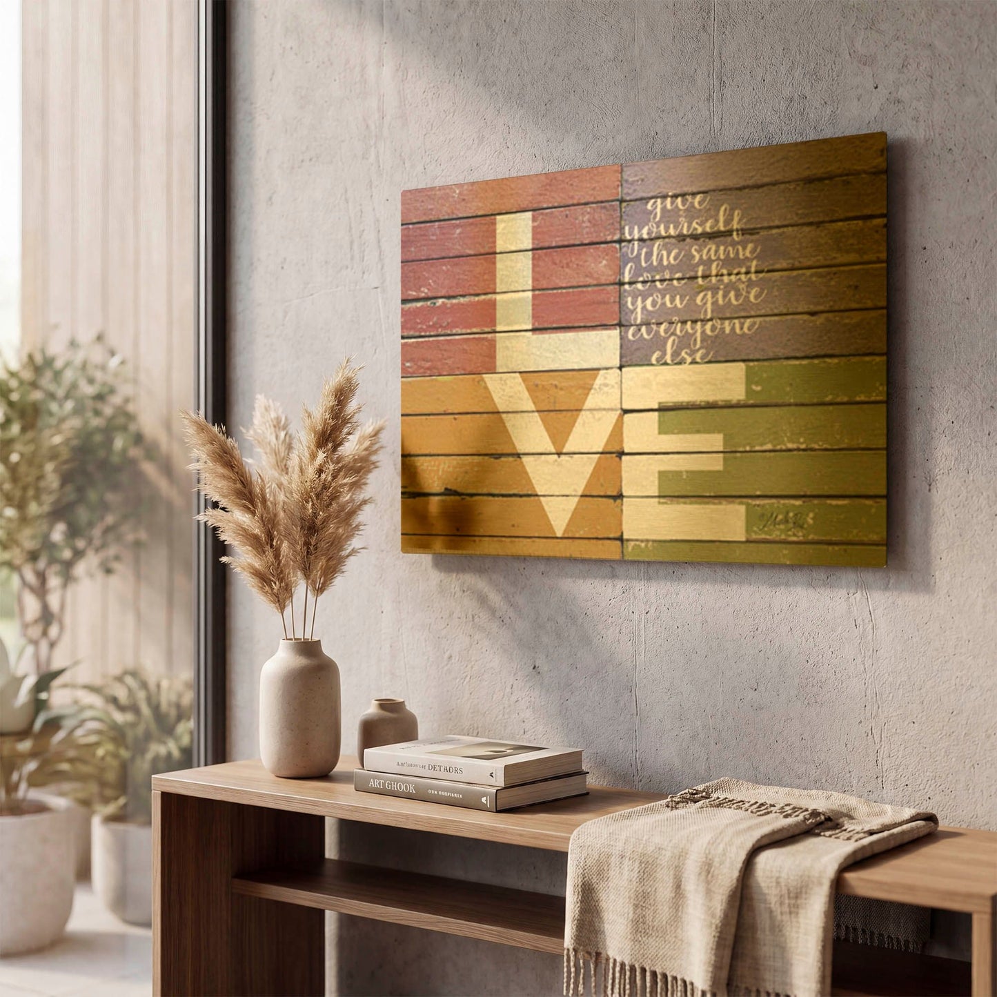 'Give Yourself the Same Love' By Marla Rae Gold Metal Wall Art