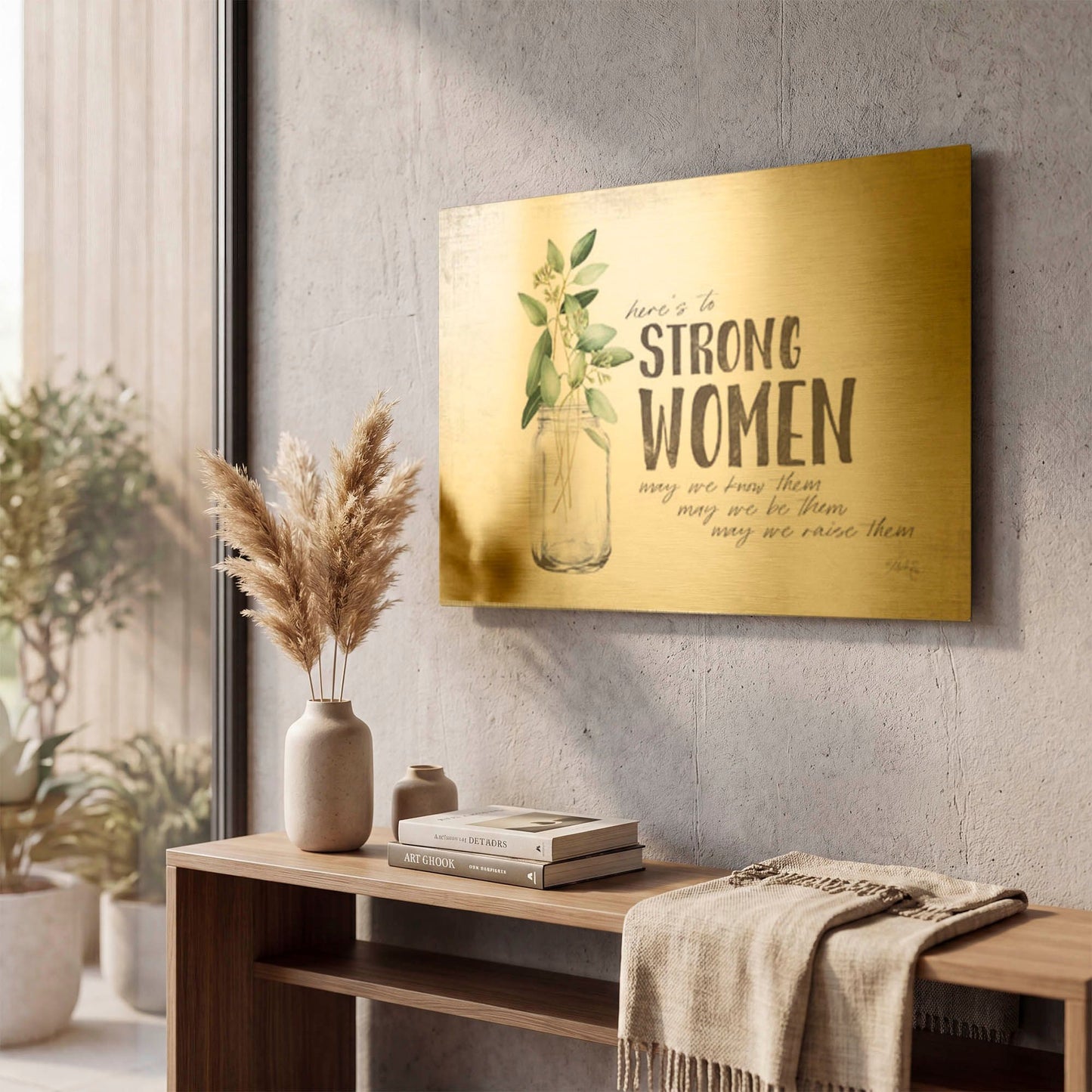 'Here' By Marla Rae Gold Metal Wall Art