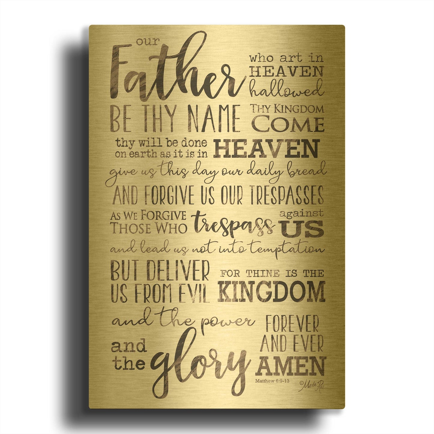'Our Father' By Marla Rae Gold Metal Wall Art