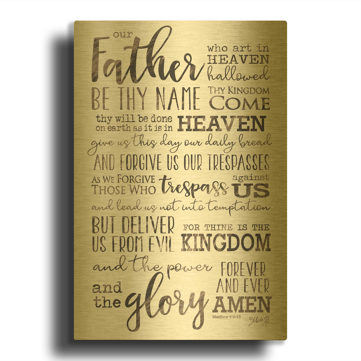 'Our Father' By Marla Rae Gold Metal Wall Art