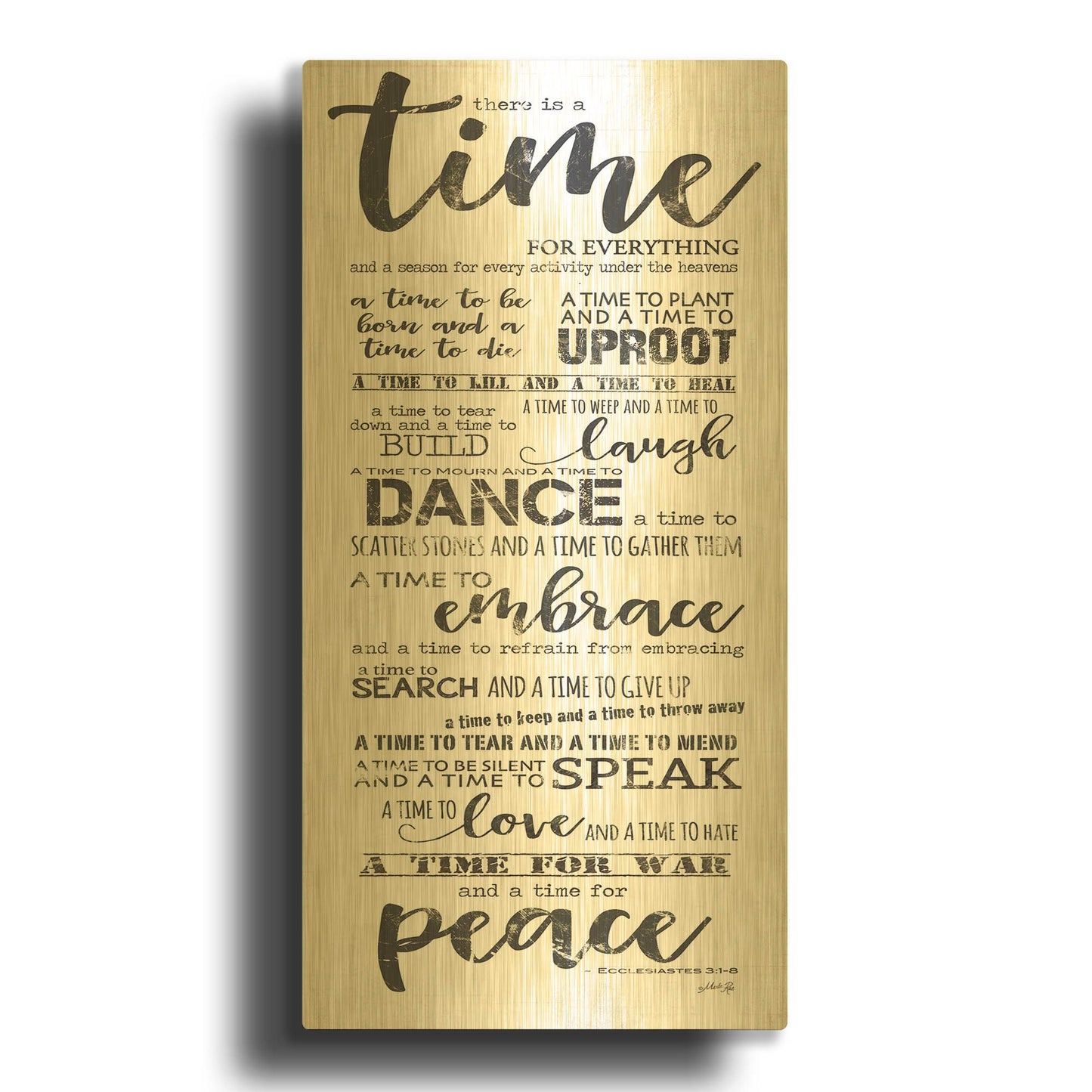 'Time for Everything II' By Marla Rae Gold Metal Wall Art