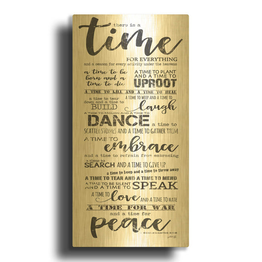 'Time for Everything II' By Marla Rae Gold Metal Wall Art