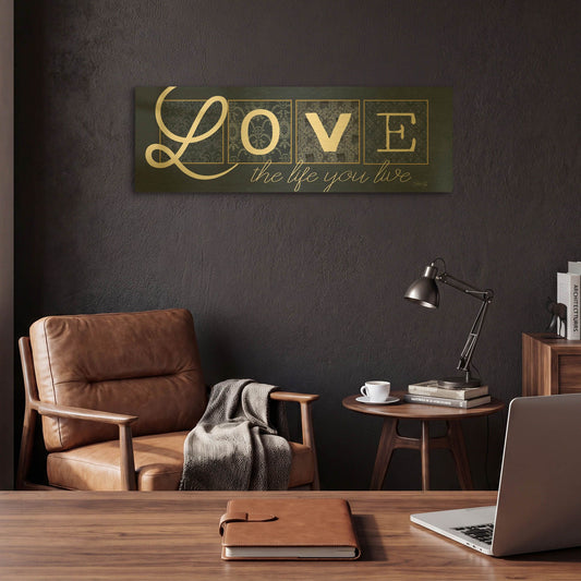 'Love the Life You Live' By Marla Rae Gold Metal Wall Art