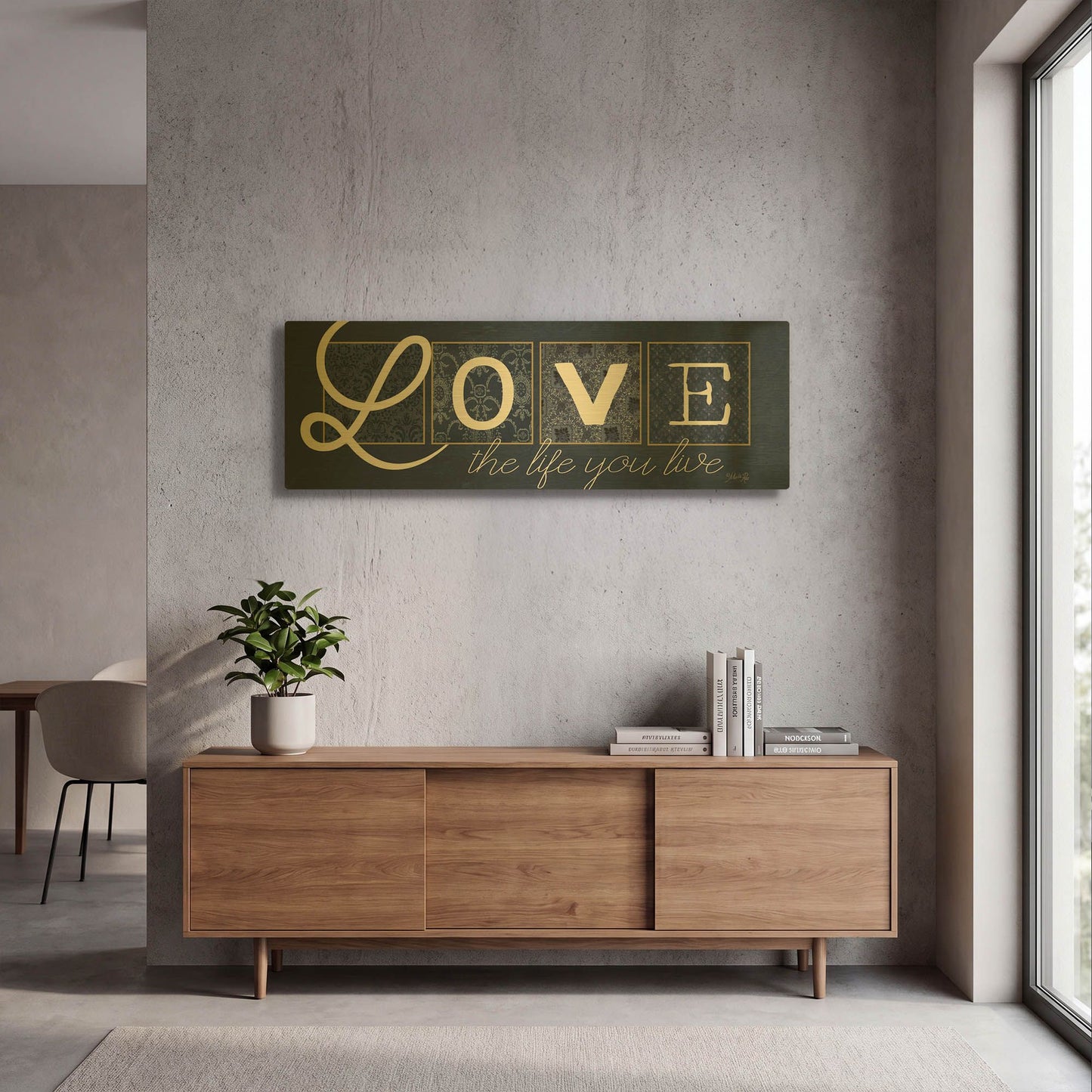 'Love the Life You Live' By Marla Rae Gold Metal Wall Art